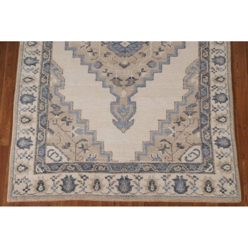 Geometric Moroccan Indian Area Rug Handmade Wool Carpet - 5'3"x 7'11"