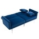 preview thumbnail 31 of 115, Velvet Loveseat Sofa Bed with 2 Pillows, Mid Century 2-Seat Couches Convertible Sofa Bed for Living Room, Bedroom,Office