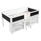 preview thumbnail 5 of 10, Twin Size Low Loft Bed w/2 Shelves & Decorative Guardrail Chalkboard