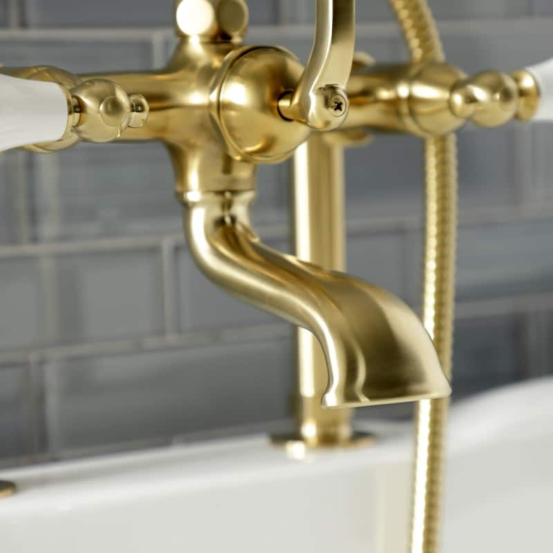 Kingston Brass Aqua Vintage Deck Mounted Clawfoot Tub Filler with