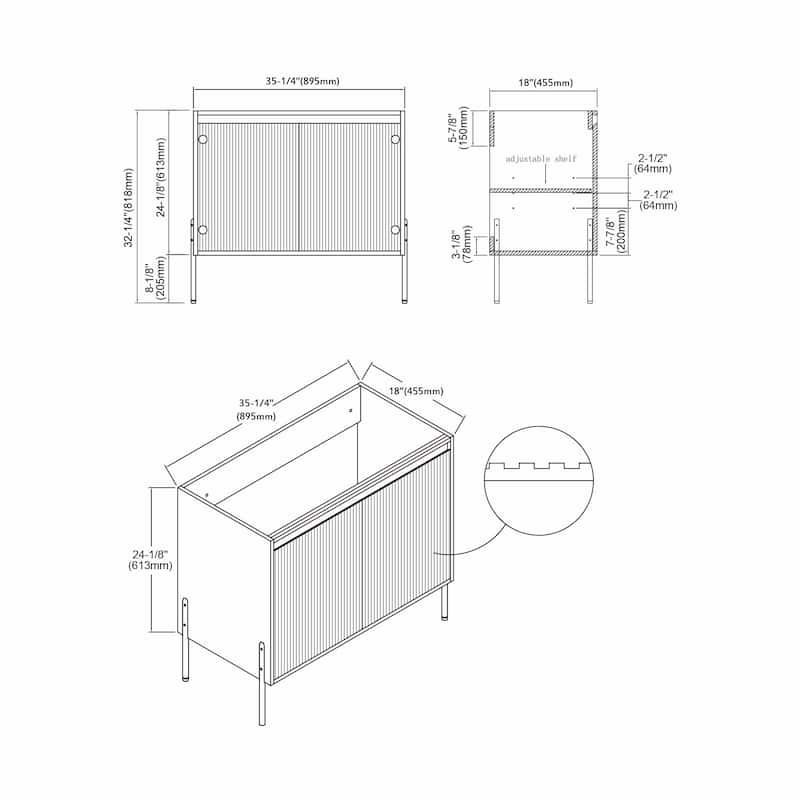 Ripple 36" Single Bathroom Vanity Kit (Assembly Required)