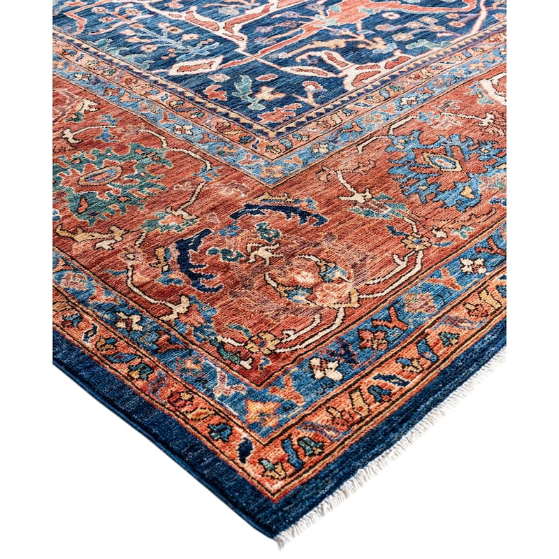 Serapi One-of-a-Kind Hand-Knotted Area Rug - Blue - 10' 0" x 13' 8"