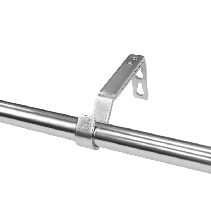3/4" Drapery Single Curtain Rod Set with Classic Sphere Finials_Brushed Nickel