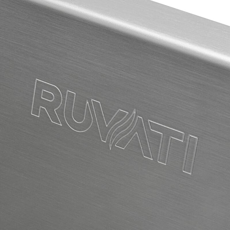 Ruvati 30-inch Undermount 50/50 Double Bowl Zero Radius 16 Gauge Stainless Steel Kitchen Sink - RVH7350 - 30 x 19