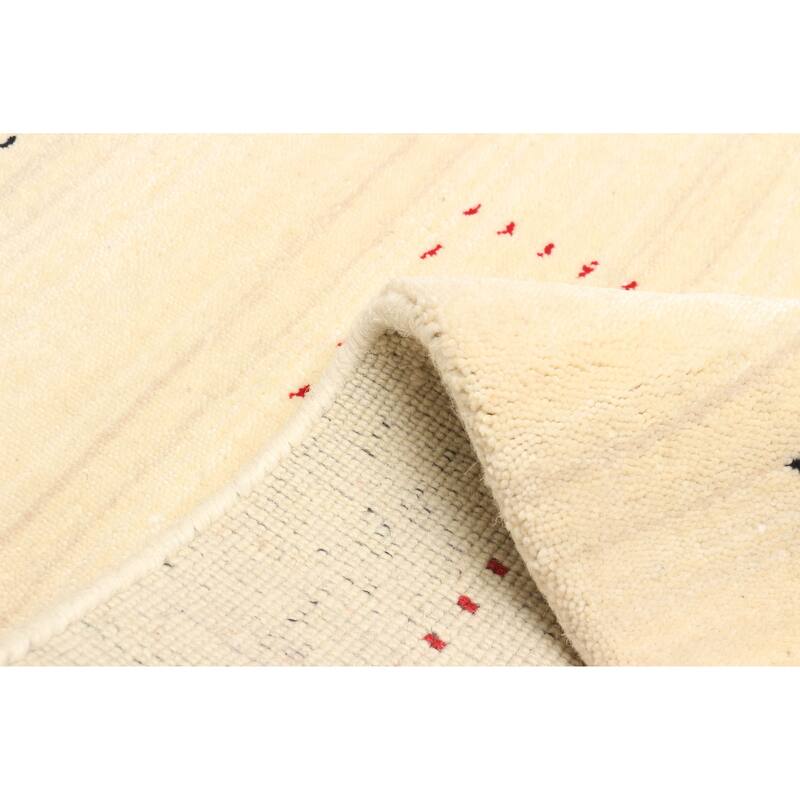 ECARPETGALLERY Hand Loomed Kashkuli Gabbeh Cream Wool Rug - 3'1 x 4'9