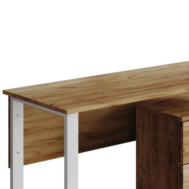 CraftPorch Luxury Writing Table with Drawer Cabinet