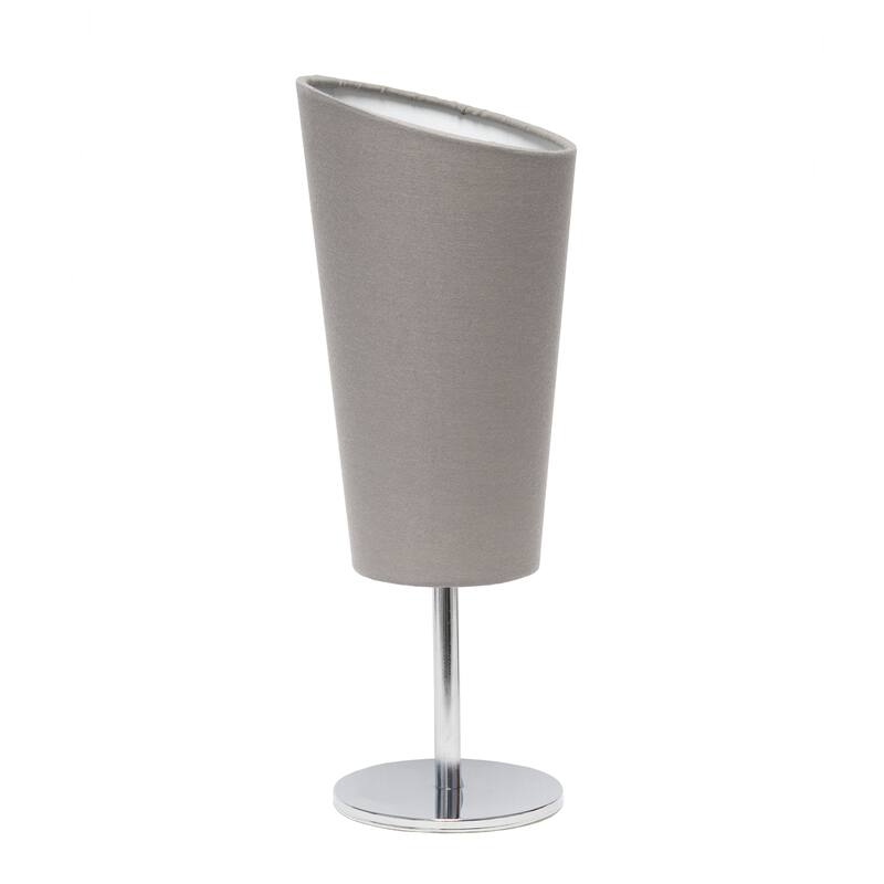 Metal Table Lamp with Slanted Shade - 12.5" - Gray