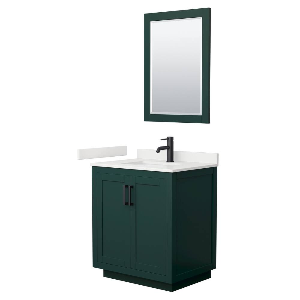 Miranda 30-inch Single Vanity, Quartz Top, 24-inch Mirror