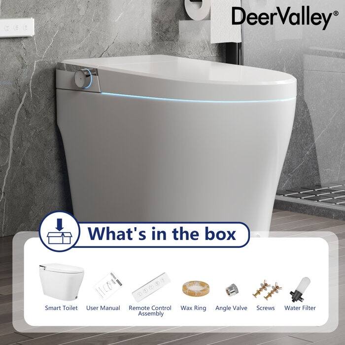 DV-1S0029-V3 Smart Bidet Toilet with Auto Open Lid Auto Flush, Modern Tankless Smart Toilet Equipped - N/A