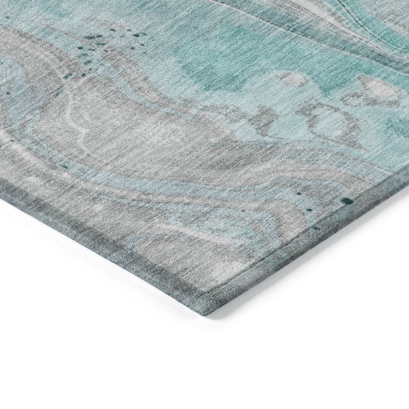 HomeRoots Abstract Modern Rectangle Outdoor Rug