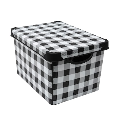 Simplify Checkered Storage Tote Bin