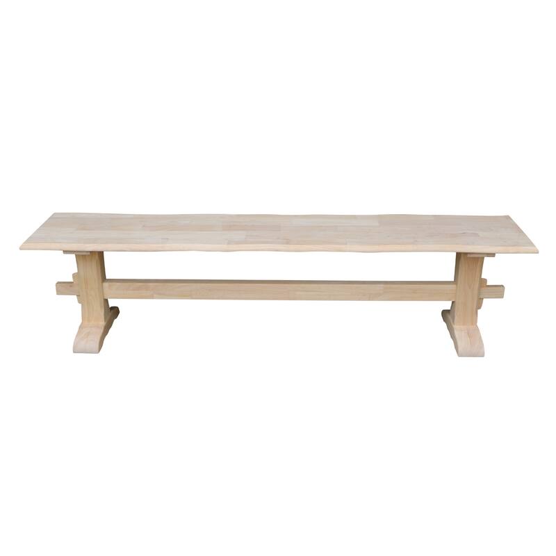 International Concepts Live Edge Trestle Bench
