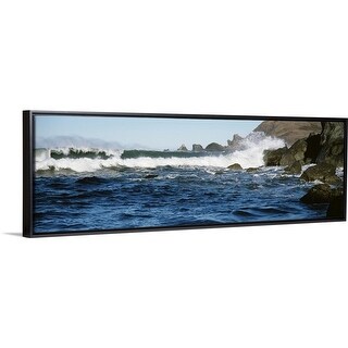 Shop Crashing Waves Lone Ranch Beach Or Black Float Frame Canvas