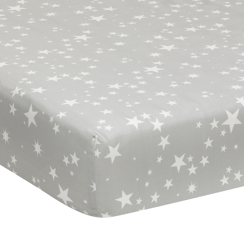 Lambs & Ivy Milky Way Blue/Gray Space Galaxy 4-Piece Nursery Baby Crib Bedding Set