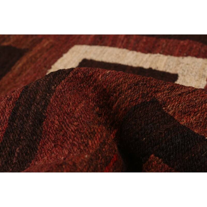 ECARPETGALLERY Flat-Weave Natural Red Wool Tapestry Kilim - 7'10 x 10'0