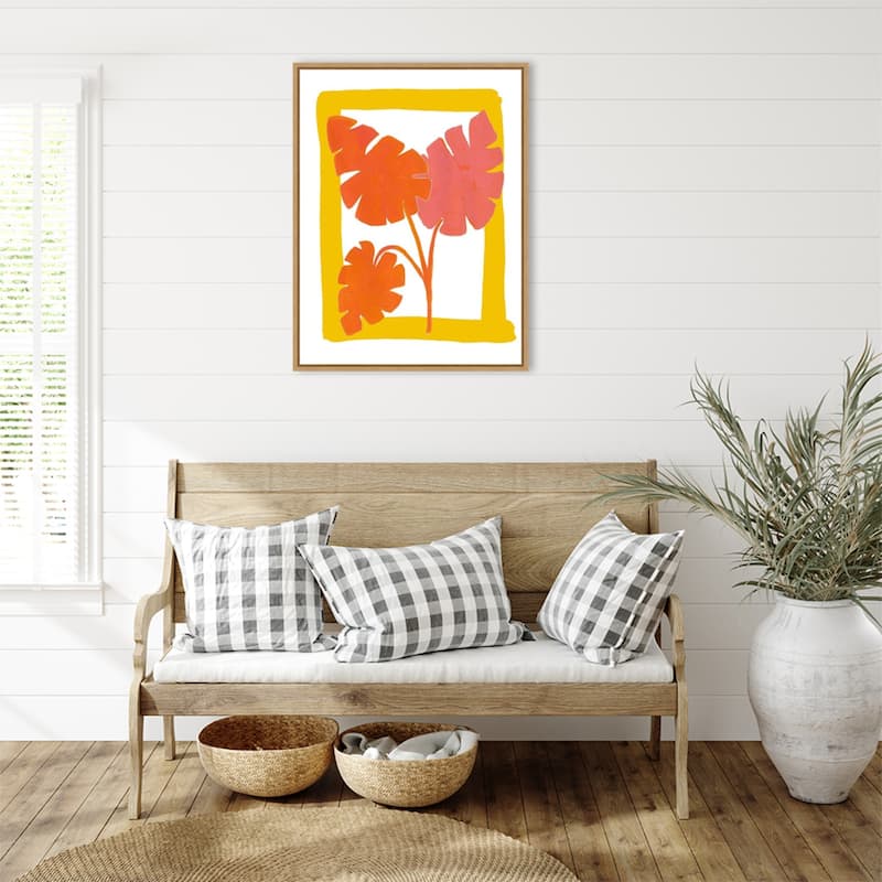The New Oasis 1 by Bronwyn Baker Framed Canvas Wall Art Print - Sylvie Natural