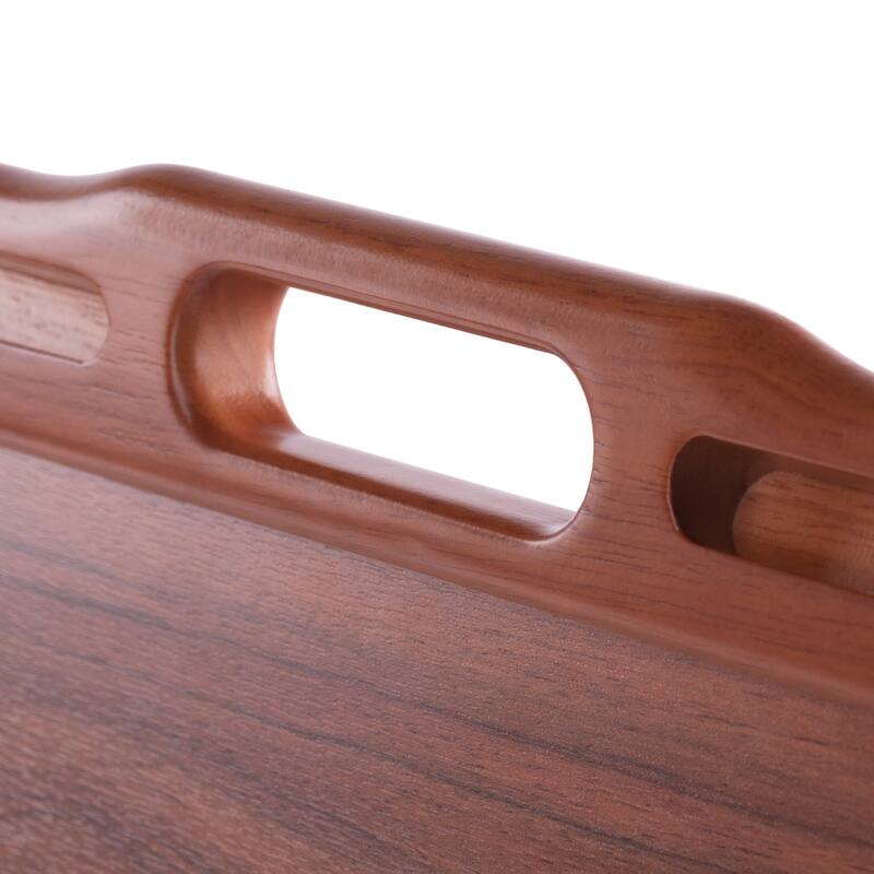 Arlo Breakfast Tray with Flip Top Teak Finish