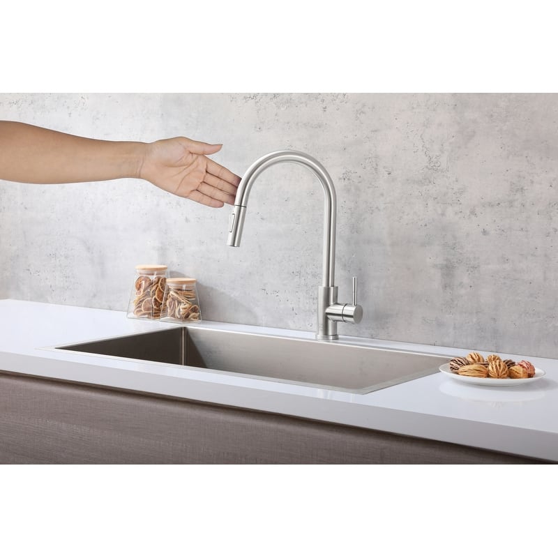 Indigo Home Single Handle Pull Down Sprayer Kitchen Faucet with touch sensor