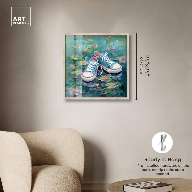 Lily Pad Sneakers II Shadowbox by Art Remedy