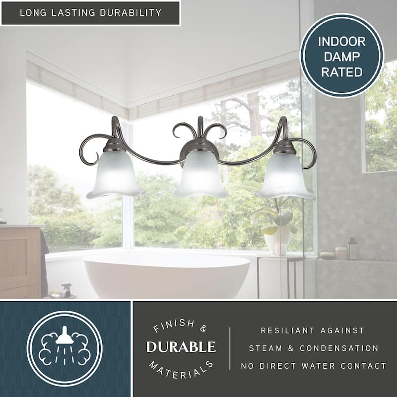Bella 3 Light Brushed Nickel Bathroom Vanity Fixture - 28.25-in W x 9-in H x 8.25-in D