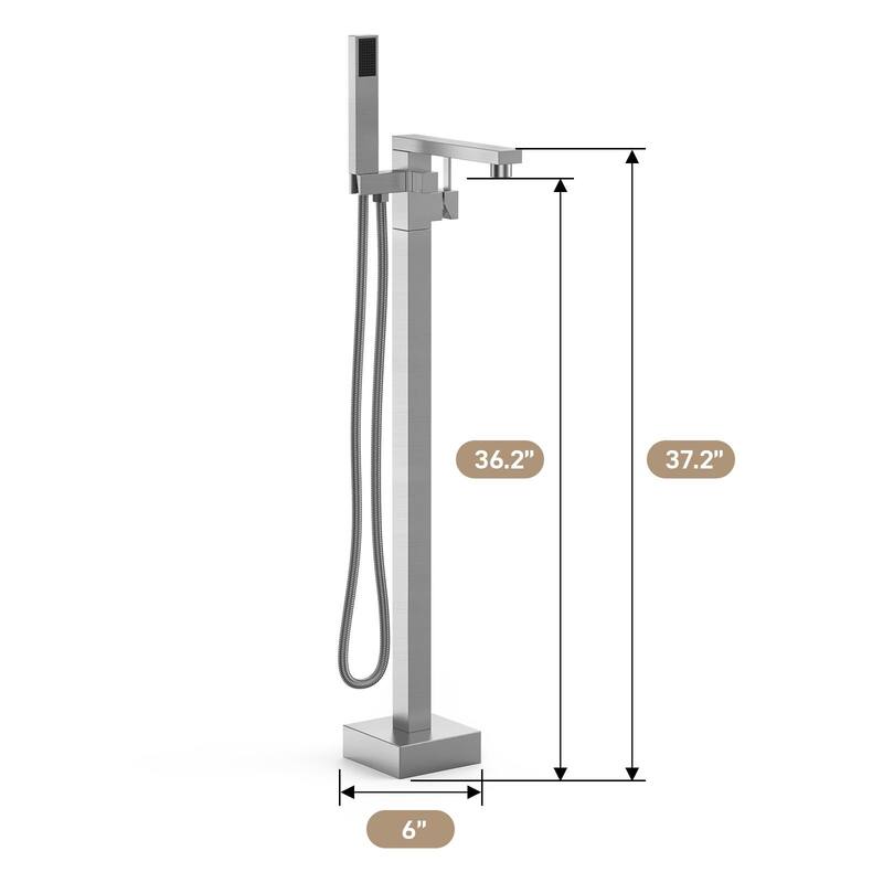 Freestanding Bathtub Faucet, Floor-Mount Tub Filler Chrome