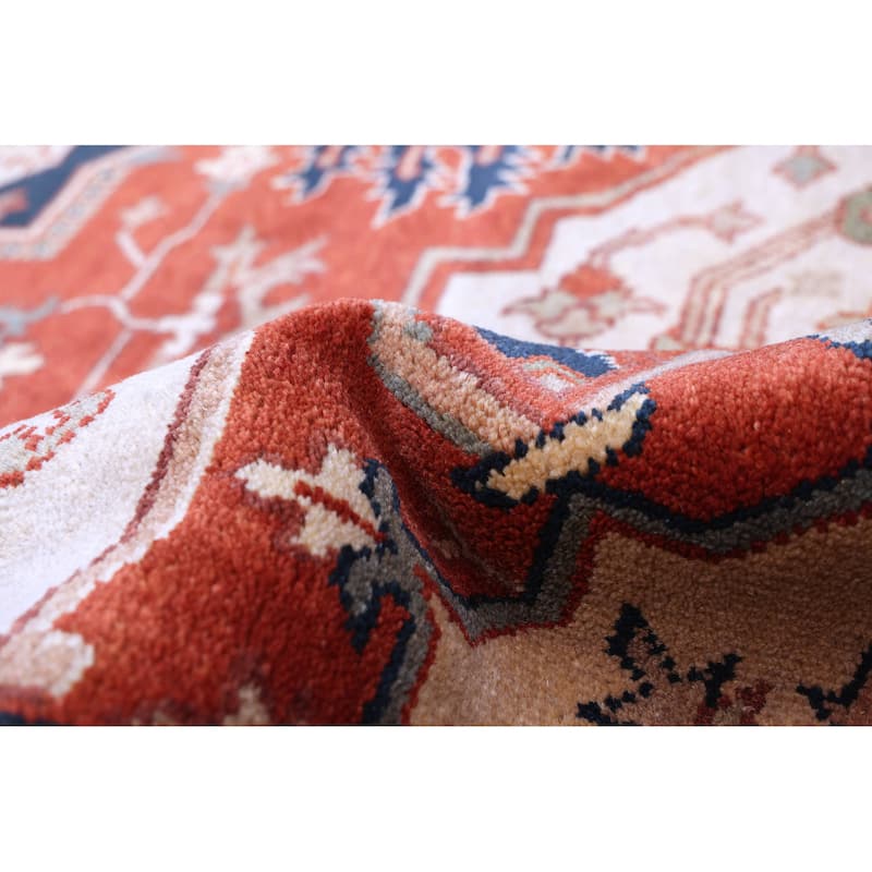 ECARPETGALLERY Hand-knotted Serapi Heritage Dark Copper Wool Rug - 9'0 x 12'0