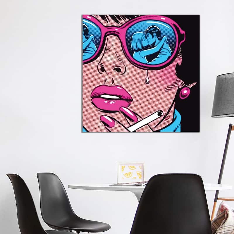 iCanvas "Smoking Woman" by Art Mirano Canvas Print - 37x37x1.5