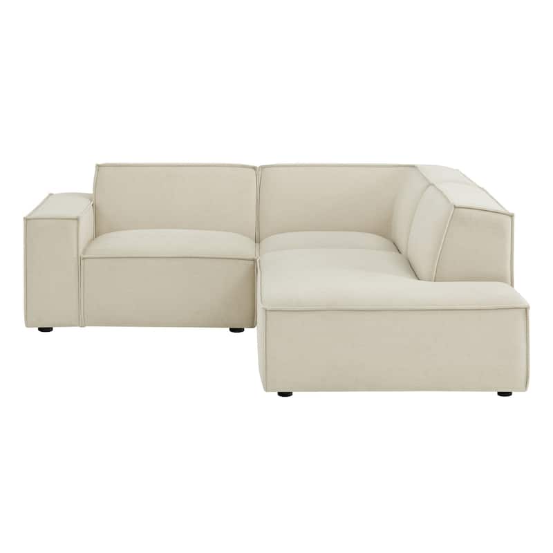 Restore 3-Piece Performance Fabric Upholstered Modular L-Shaped Sectional Sofa