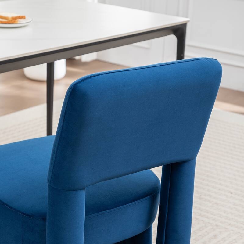 SEYNAR Modern Velvet Upholstered Armless Dining Chair Set of 6