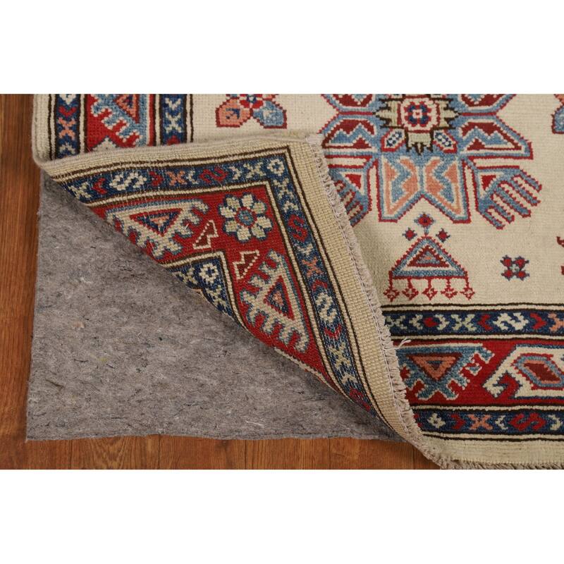 Ivory Kazak Oriental Runner Rug Hand-Knotted Wool Carpet - 2'9"x 7'10"