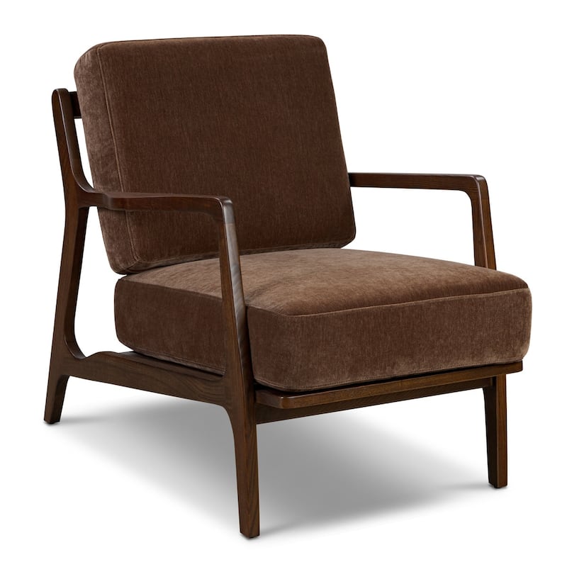 Poly & Bark Verity 25" Fabric Lounge Chair - Solid Wood Frame