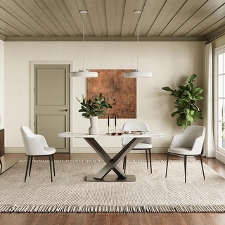 Modern Sintered Stone Kitchen Dining Table for 6-10 People - Bed Bath ...