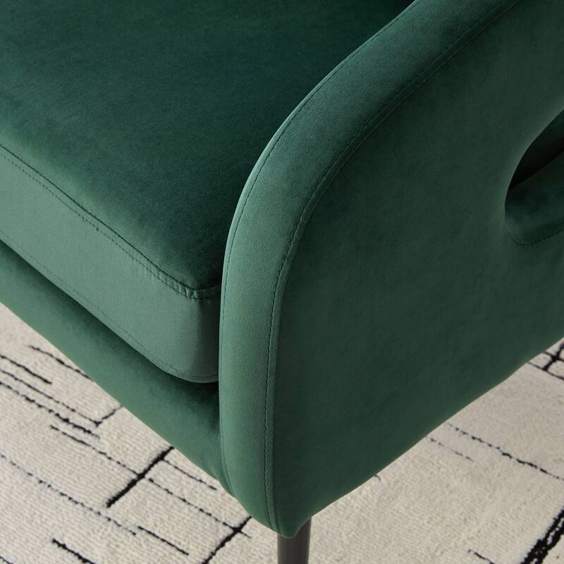 Velvet Loveseat Sofa Accent Loveseat with Removable Cushion, Padded Seat Sofa Couch with Round Armrests