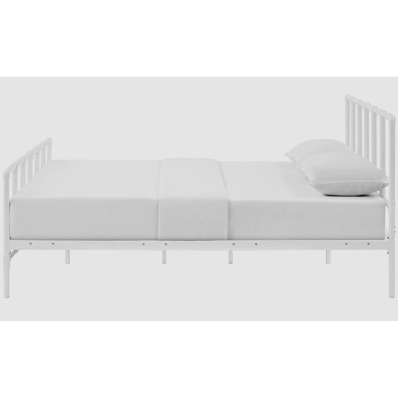 Ovanta Classic White Queen Size Metal Pipe Bed