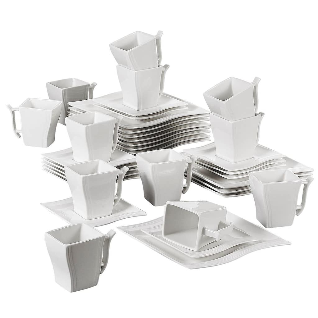 MALACASA Flora 36-Piece Porcelain Dessert Set (Service for 12)