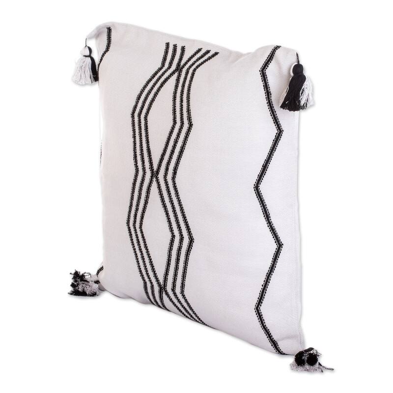 Novica Handmade Grey Directions Rayon Cushion Cover Bed Bath & Beyond