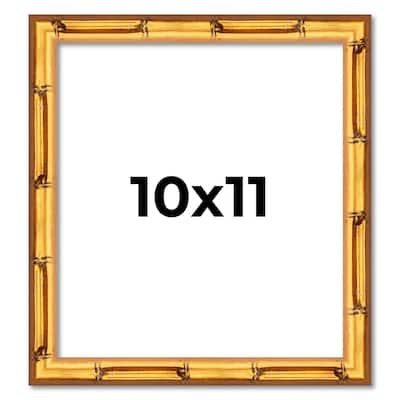 10x11 Frame Gold Bamboo Picture Frame Modern Photo Frame Includes UV Acrylic Shatter Guard Front Acid Free Foam Backing Board