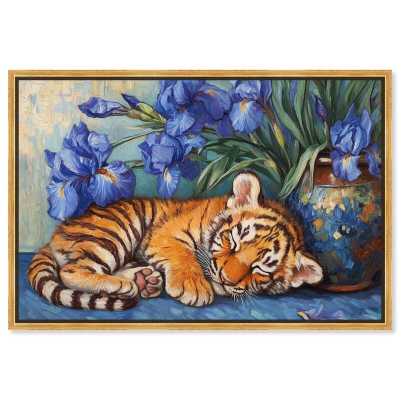 Gentle Tiger Nap Canvas by Art Remedy - Gold - 45" x 30"