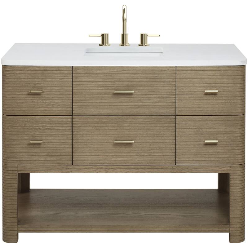 James Martin Vanities D704-V48-WWZ Lucian 48" Free Standing Single - Pebble Oak