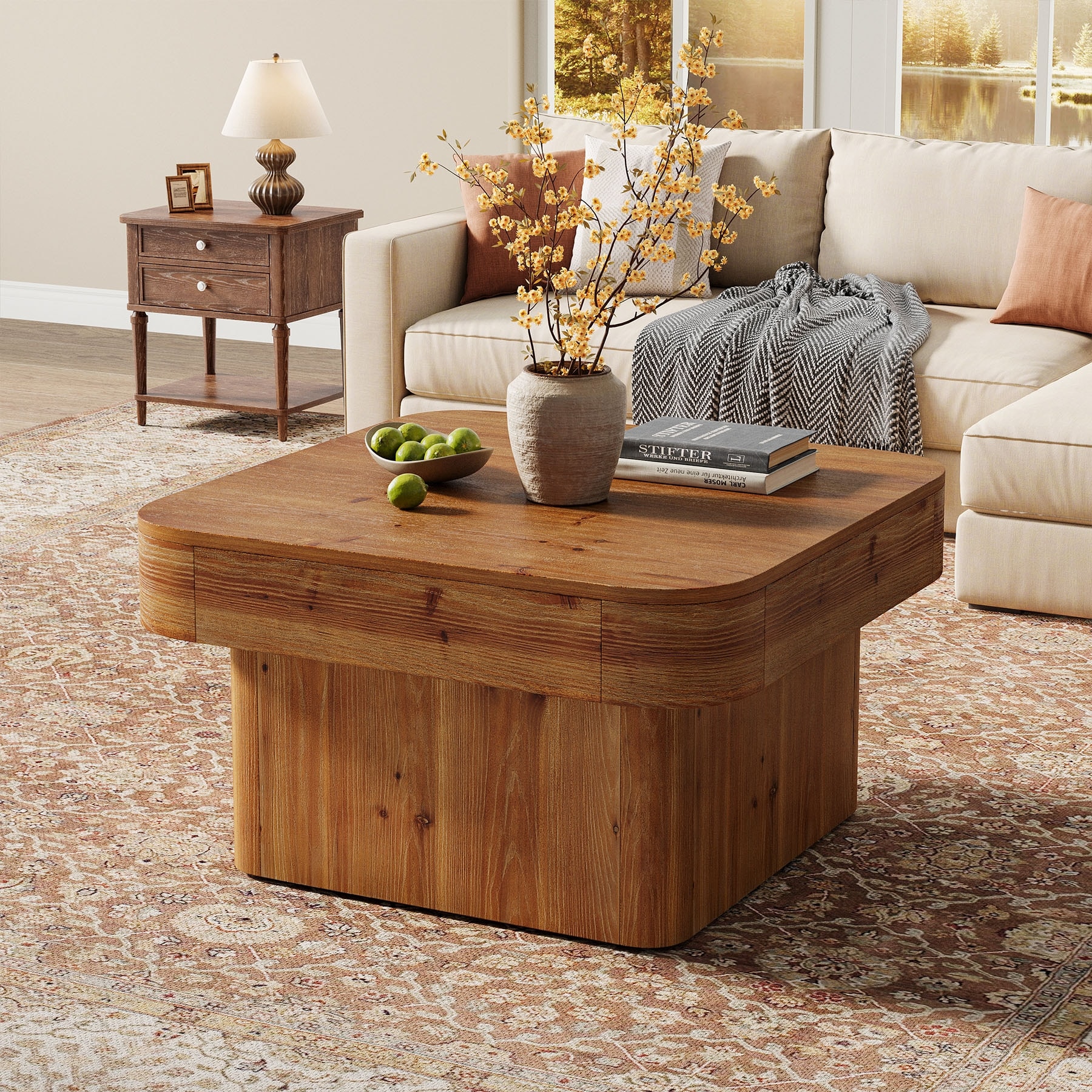 31.5'' Solid Wood Coffee Table for Living Room
