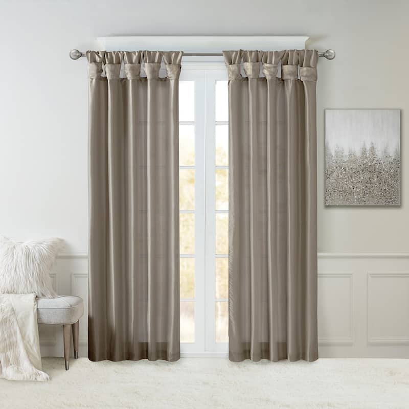 Twist Tab Lined Window Curtain Panel 50x120"