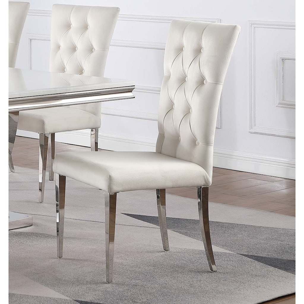 Set of 2 Velvet Upholstered Side Chairs
