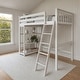preview thumbnail 1 of 2, Now Furniture Solid Wood Twin High Loft Bed with Bookcase White - Twin