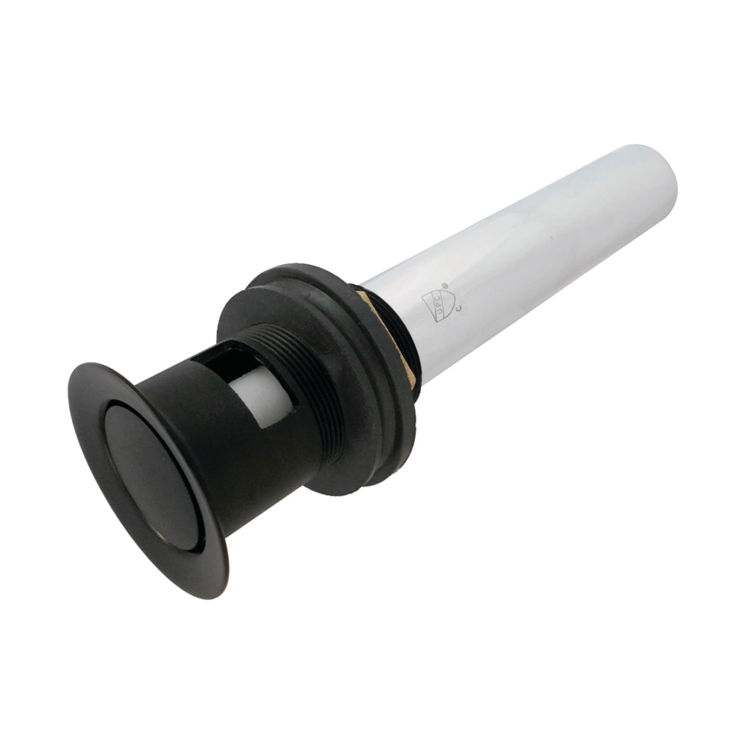 Made To Match Brass Push Pop-Up Drain with Overflow