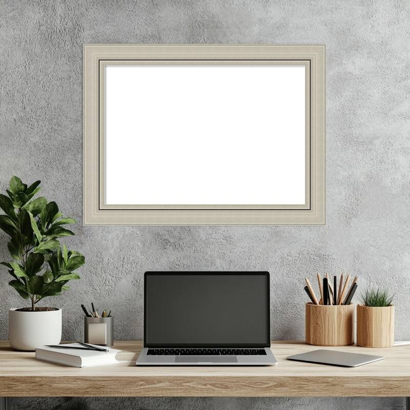 Amanti Art Romano Silver Narrow Framed Dry Erase Magnetic Board