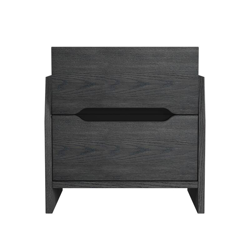 Darby 2- Drawer Solid Wood Nightstand with Power
