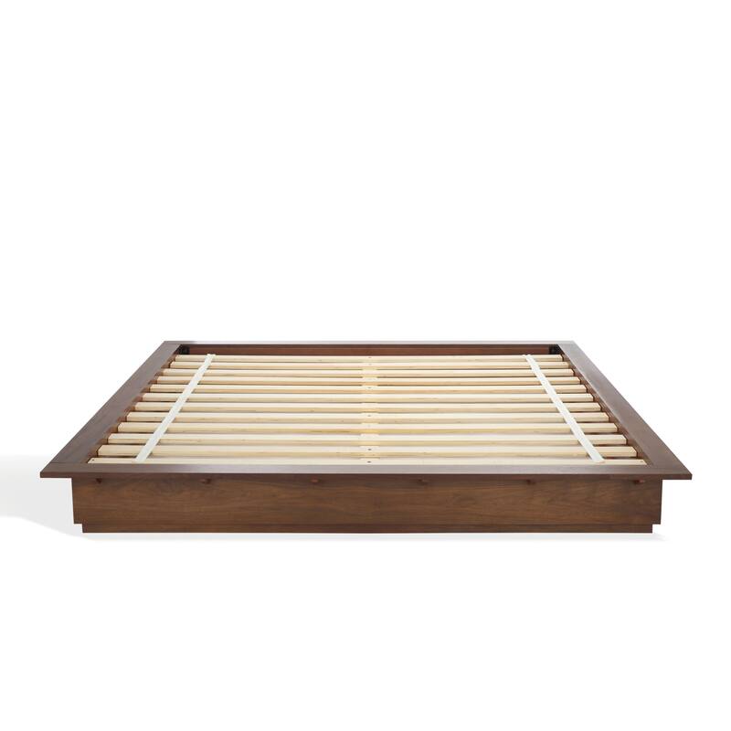 SAFAVIEH Couture Celsia Wood Bed Frame - Walnut - Queen