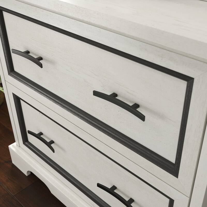 White File Cabinet with Full-Extension Drawers and Safety Interlock for Home Office