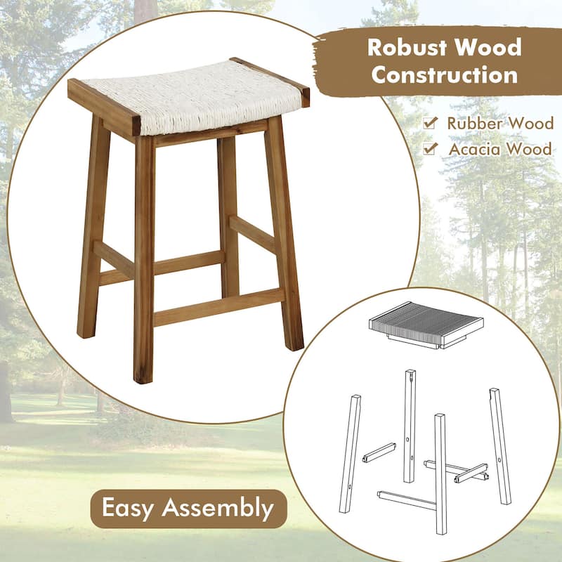 Gymax Set of 4 Saddle Bar Stools 25.5'' Counter Height Dining Stools