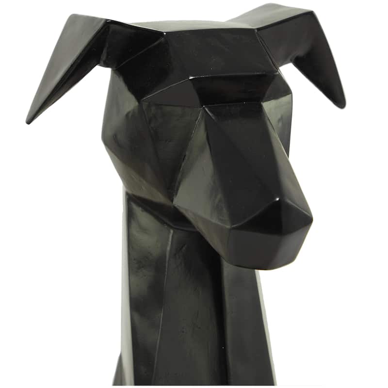 Polystone Dog Cubist Decorative Sculpture - Black, Gold, Silver - Roche River Decor